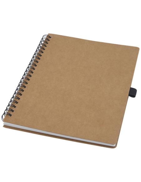 Libreta de tamaño A5 de cartón reciclado con espiral y papel de piedra N60237701