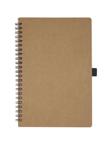 Libreta de tamaño A5 de cartón reciclado con espiral y papel de piedra N60237701