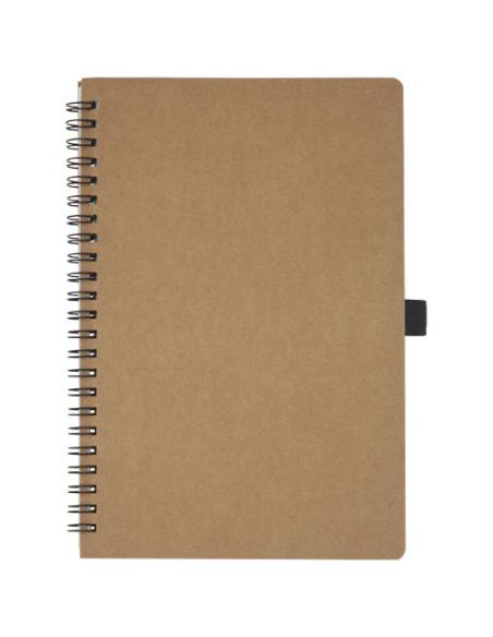 Libreta de tamaño A5 de cartón reciclado con espiral y papel de piedra N60237701