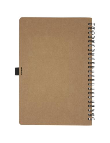 Libreta de tamaño A5 de cartón reciclado con espiral y papel de piedra N60237701