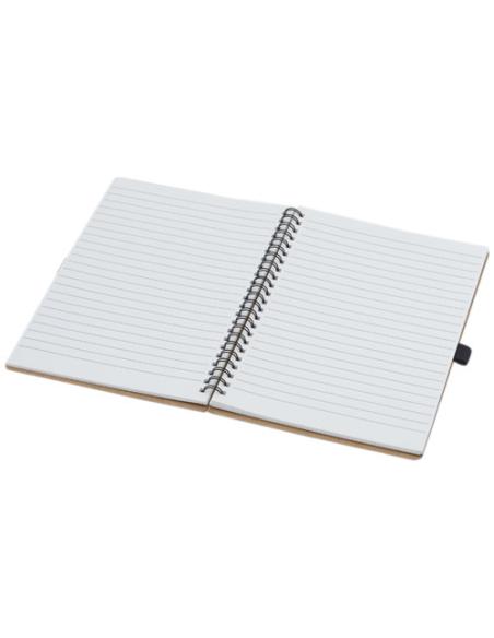 Libreta de tamaño A5 de cartón reciclado con espiral y papel de piedra N60237701