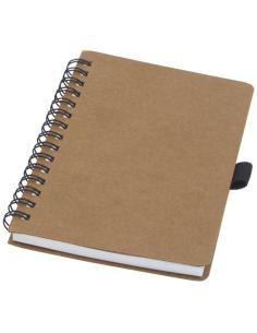 Libreta de tamaño A6 de cartón reciclado con espiral y papel de piedra N60337701