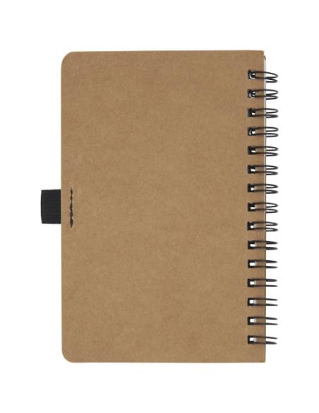 Libreta de tamaño A6 de cartón reciclado con espiral y papel de piedra N60337701