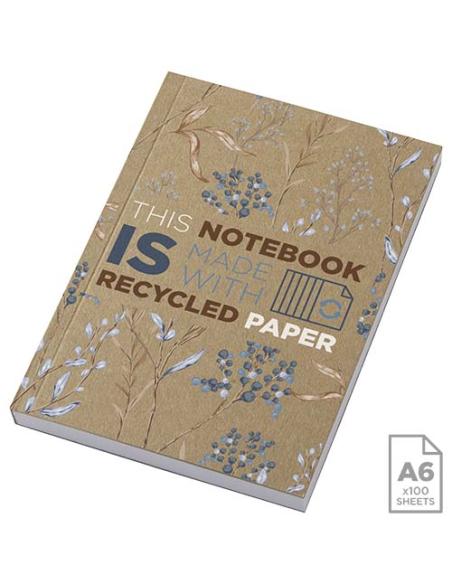 Libreta A6 de tapa blanda craft con 100 hojas de papel reciclado N60662012