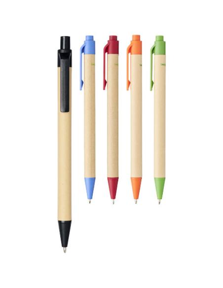 Bolígrafo de cartón reciclado y plástico de maíz (tinta negra) N00483701