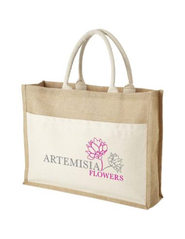 Bolsa Tote de yute con bolsillo N00625911