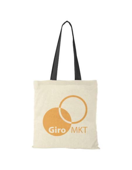Bolsa Tote de algodón 100 g/m² con asas largas contrastadas N00131021
