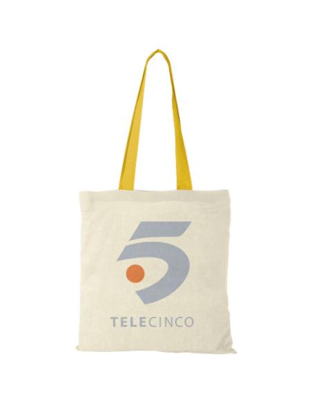 Bolsa Tote de algodón 100 g/m² con asas largas contrastadas N50131021
