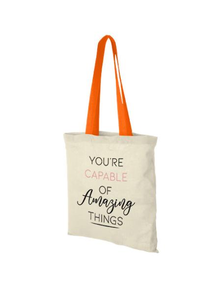 Bolsa Tote de algodón 100 g/m² con asas largas contrastadas N70131021