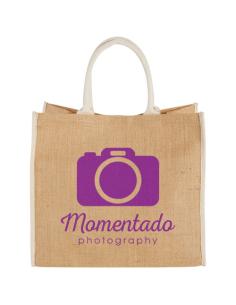 Bolsa Tote de yute con bordes contrastados N00281021 2