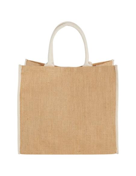 Bolsa Tote de yute con bordes contrastados N00281021