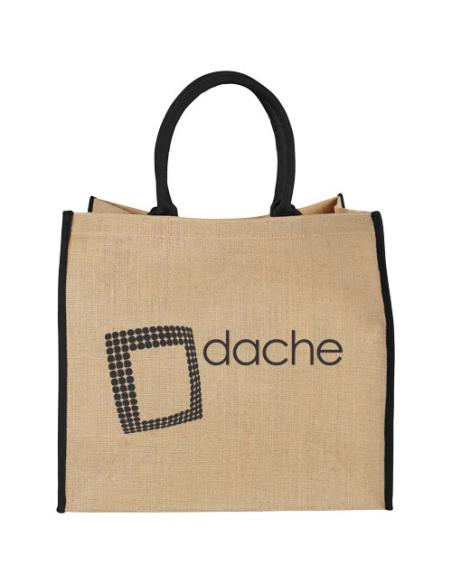 Bolsa Tote de yute con bordes contrastados N10281021