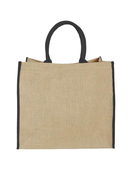 Bolsa Tote de yute con bordes contrastados N10281021