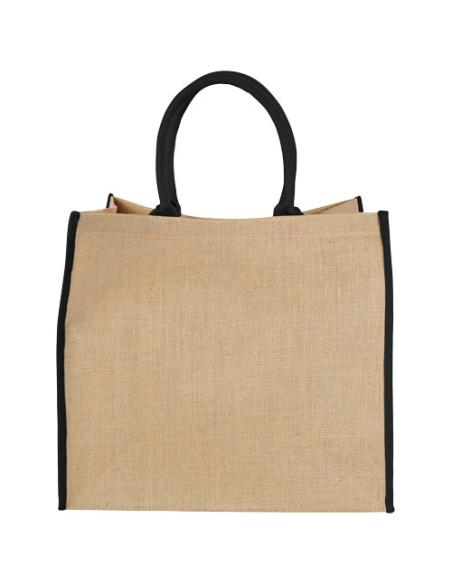 Bolsa Tote de yute con bordes contrastados N10281021