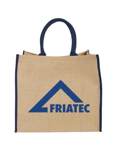 Bolsa Tote de yute con bordes contrastados N20281021
