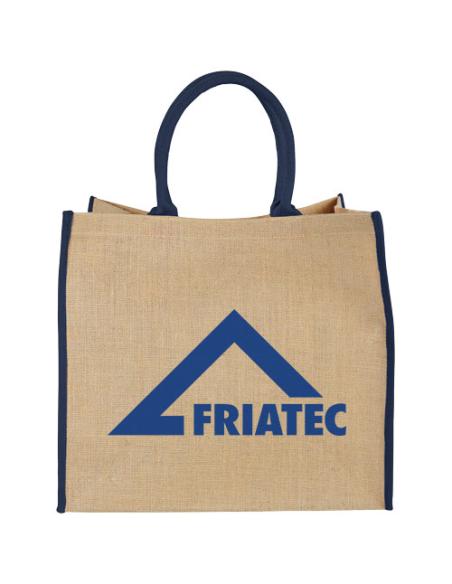 Bolsa Tote de yute con bordes contrastados N20281021