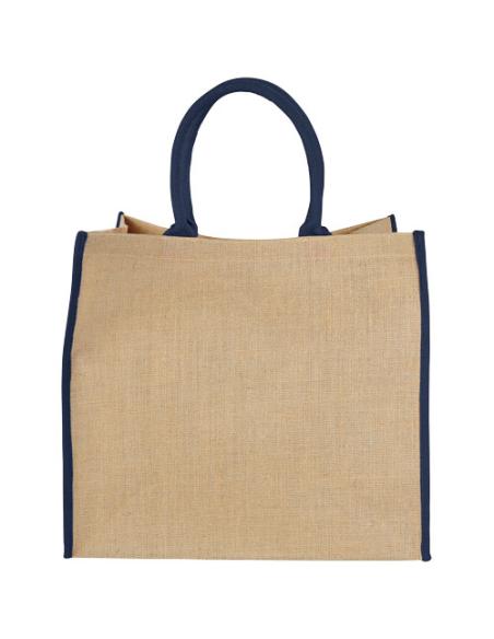 Bolsa Tote de yute con bordes contrastados N20281021