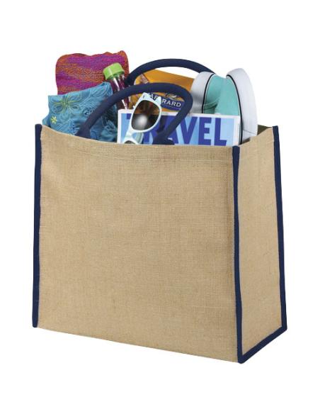 Bolsa Tote de yute con bordes contrastados N20281021