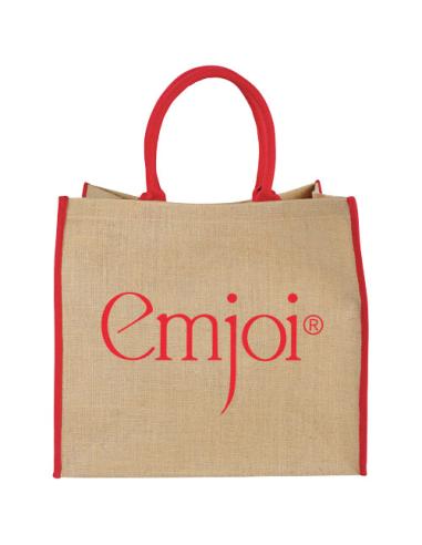 Bolsa Tote de yute con bordes contrastados N30281021