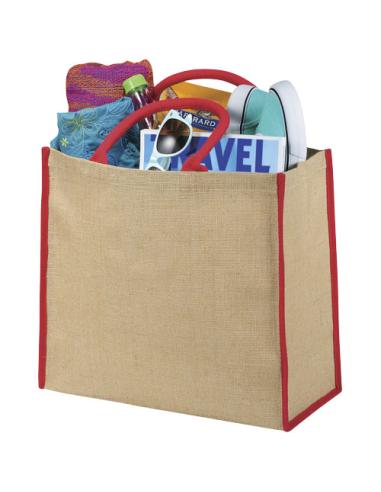 Bolsa Tote de yute con bordes contrastados N30281021