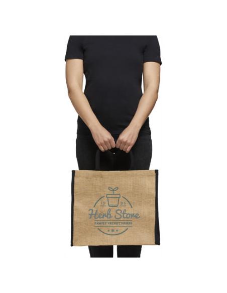 Bolsa Tote de yute con bordes contrastados N30281021