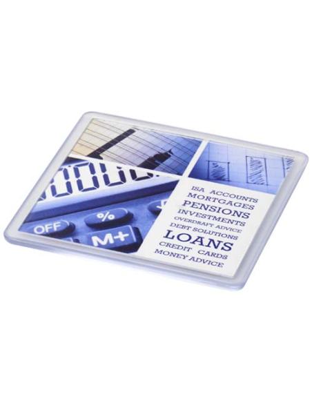 Posavasos de plástico cuadrado con papel insertado N00315012