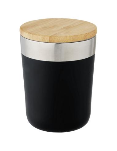 Vaso de 330 ml de acero inoxidable con aislamiento al vacío de cobre y tapa de bambú N09076001