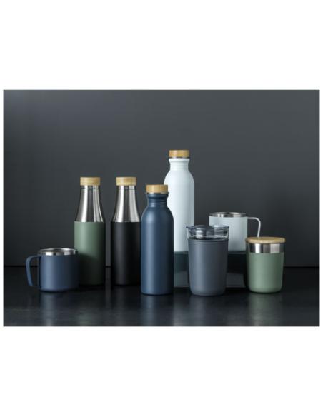 Vaso de 330 ml de acero inoxidable con aislamiento al vacío de cobre y tapa de bambú N09076001