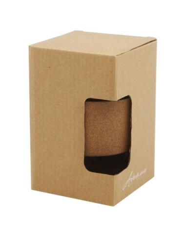 Vaso de vidrio borosilicato de 360 ml con agarre de corcho y tapa de silicona N10566001