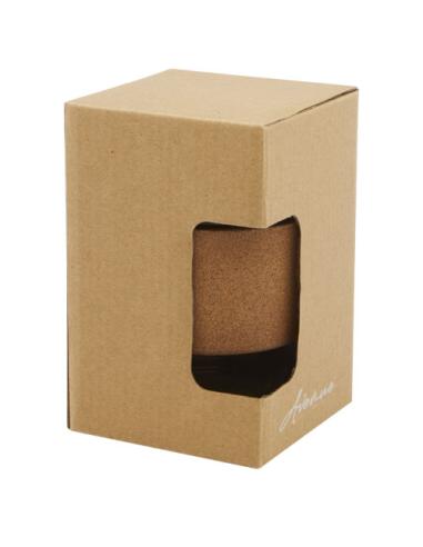 Vaso de vidrio borosilicato de 360 ml con agarre de corcho y tapa de silicona N09566001