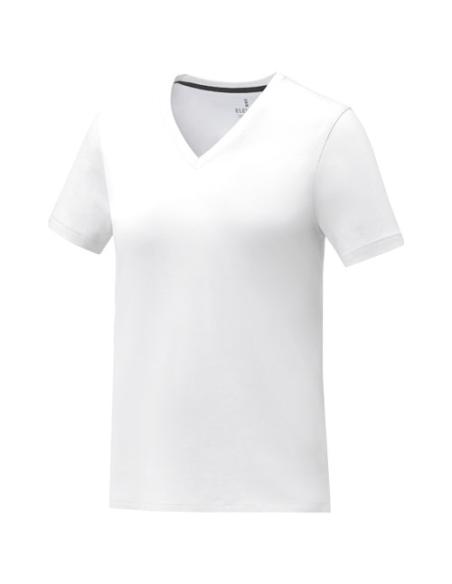 Camiseta de manga corta y cuello en V para mujer N01013083