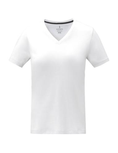 Camiseta de manga corta y cuello en V para mujer N01013083