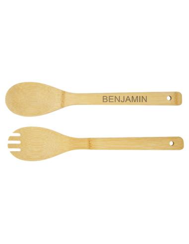 Ensaladera y cubiertos de bambú N60862311