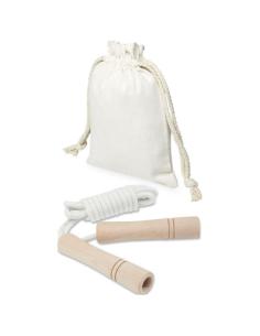 Cuerda de saltar de madera en bolsa de algodón N20020721