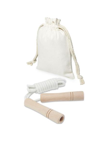 Cuerda de saltar de madera en bolsa de algodón N20020721