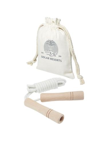 Cuerda de saltar de madera en bolsa de algodón N20020721