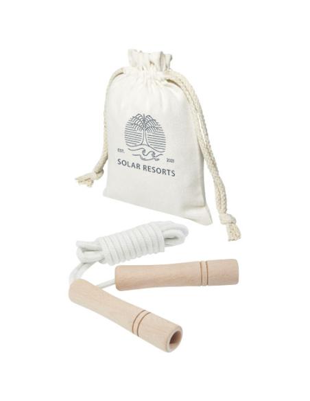 Cuerda de saltar de madera en bolsa de algodón N20020721