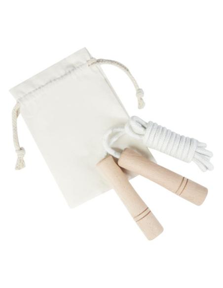 Cuerda de saltar de madera en bolsa de algodón N20020721