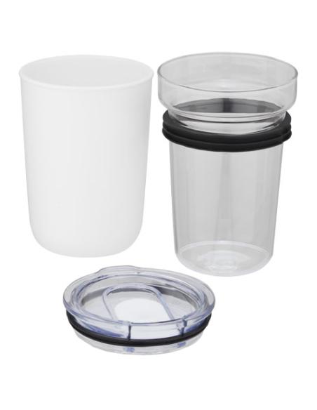 Vaso de vidrio de 420 ml con pared exterior de plástico reciclado N10576001