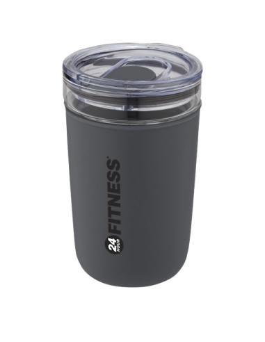 Vaso de vidrio de 420 ml con pared exterior de plástico reciclado N28576001