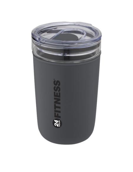 Vaso de vidrio de 420 ml con pared exterior de plástico reciclado N28576001