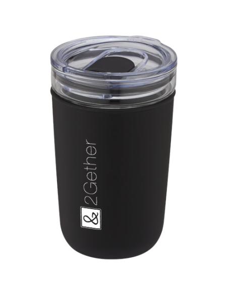 Vaso de vidrio de 420 ml con pared exterior de plástico reciclado N09576001