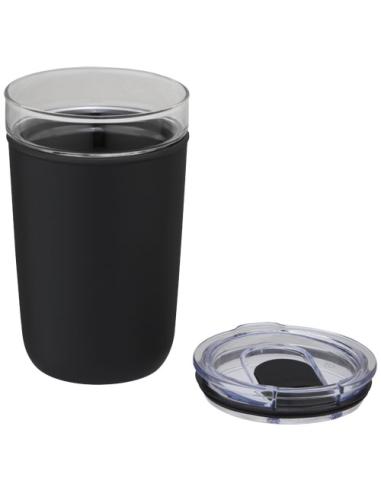 Vaso de vidrio de 420 ml con pared exterior de plástico reciclado N09576001