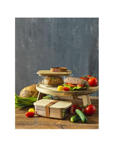 Fiambrera de acero inoxidable con tapa de bambú N60572311