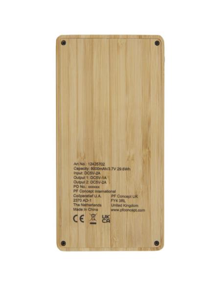 Batería externa solar de bambú de 8000 mAh N20752421