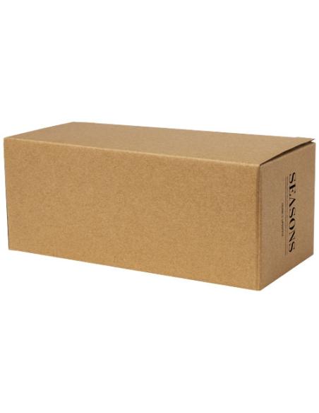 Dos tazas de vidrio de doble pared de 100 ml con posavasos de bambú N10413311