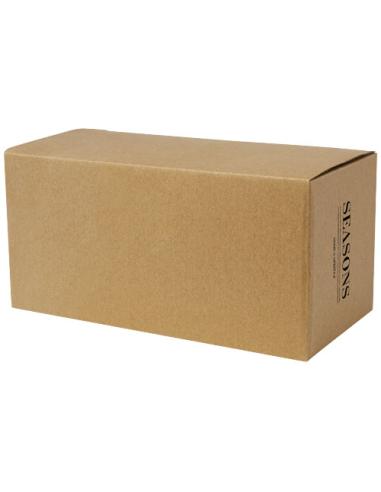 Dos tazas de vidrio de doble pared de 350 ml con posavasos de bambú N10613311