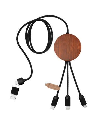 Cable de carga 5 en 1 de PET reciclado con logo retroiluminado y base de carga de 10 W N17370XP2