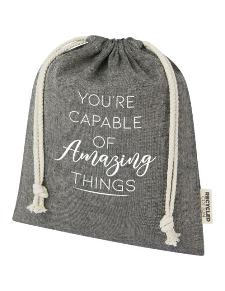 Bolsa de regalo mediana de 1,5 l de algodón reciclado GRS de 150 g/m² N09176021