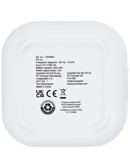 Minialtavoz Bluetooth® de plástico reciclado 2.0 de 3 W con certificación RCS N10503421